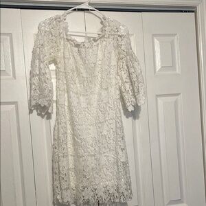 Elegant White Lace Dress